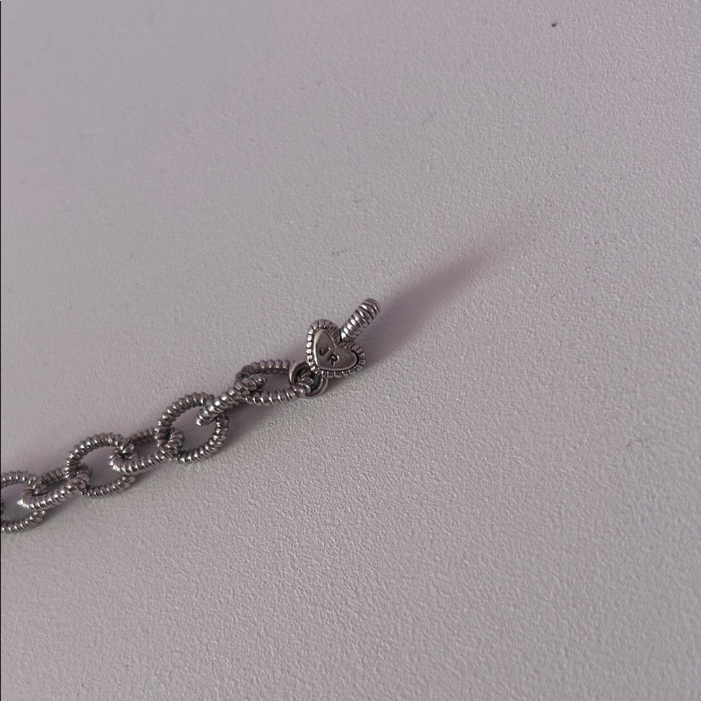Judith Ripka Silver Bracelet with Citrine Yellow Heart Charm Includes Box - Picture 5 of 7